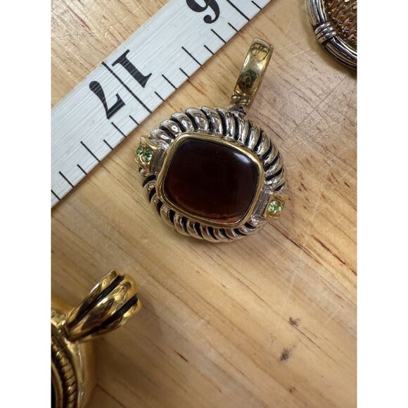 Lot Of 3 Vintage Two-Tone Enhancer Pendants, Retro, Y2K, Glam, Lux - Picture 7 of 11